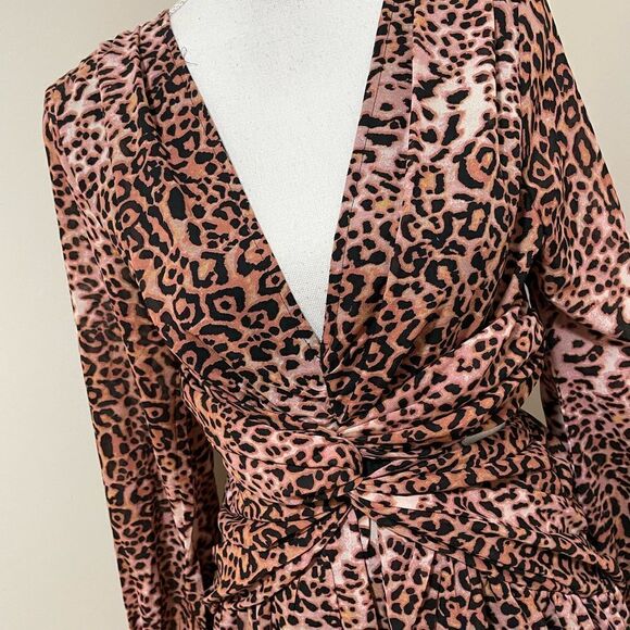 New Anthropologie Ranna Gill Leopard print cut out Dress size SP New - Picture 7 of 13